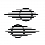 Helm - Sticker - schwarz-weiß