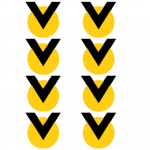 Helm - Sticker - V - Gelb